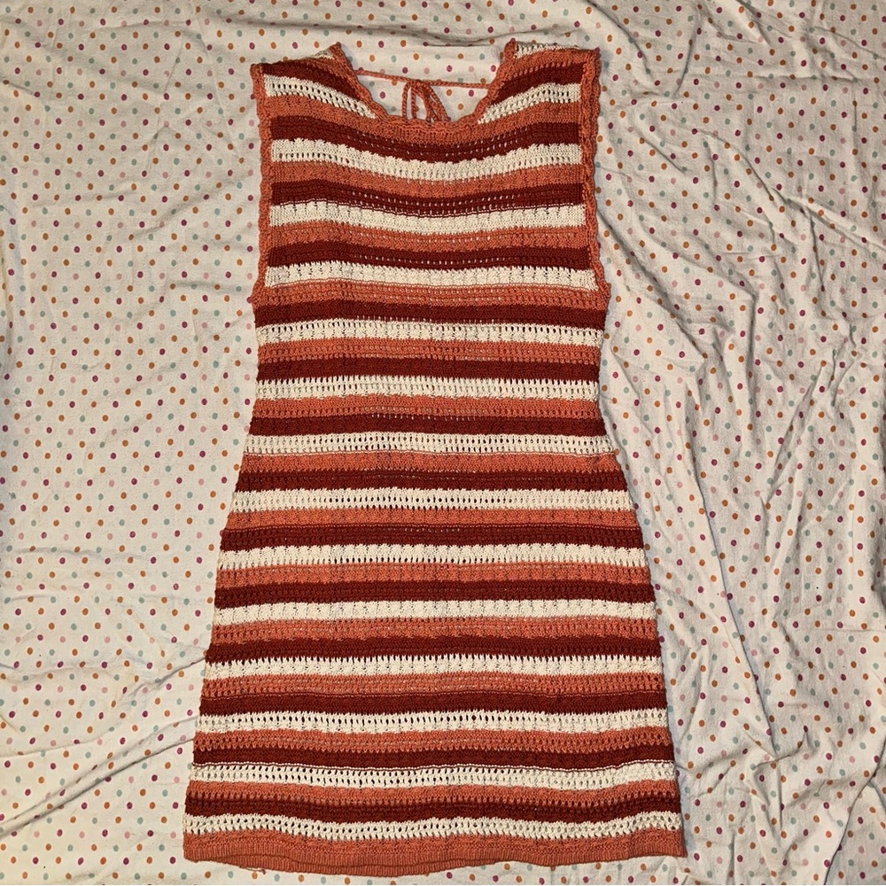 American Eagle Sleeveless Knit Dress - XL Striped Open Back NWOT